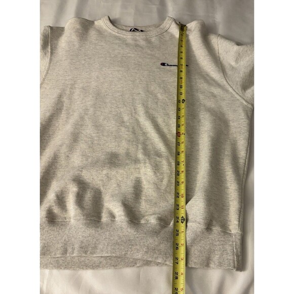 CHAMPION Powerblend Crewneck Sweatshirt Men Large Heather Gray Classic Logo - Picture 11 of 11